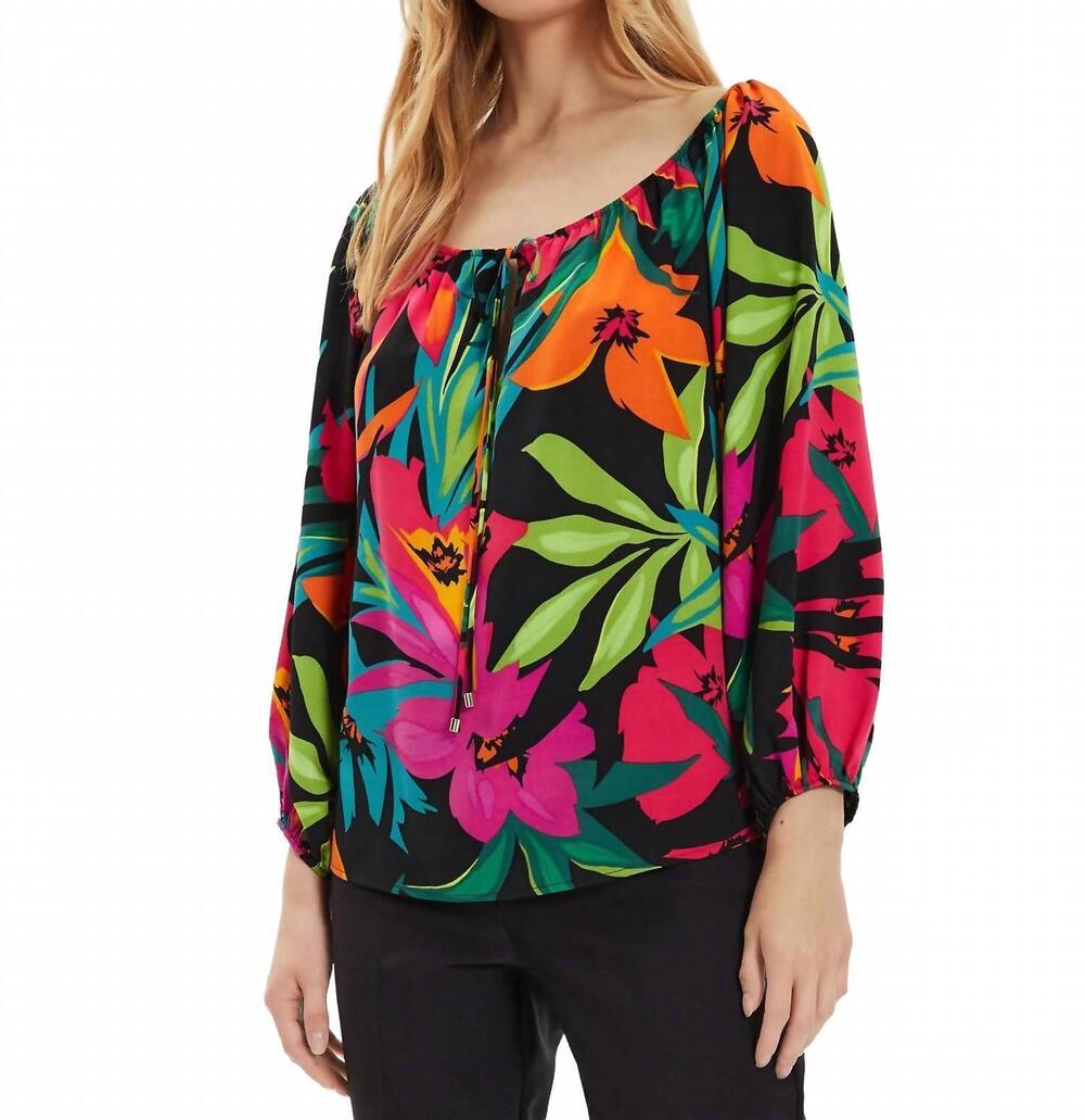 NEW JOSEPH RIBKOFF relaxed fit blouse in multi